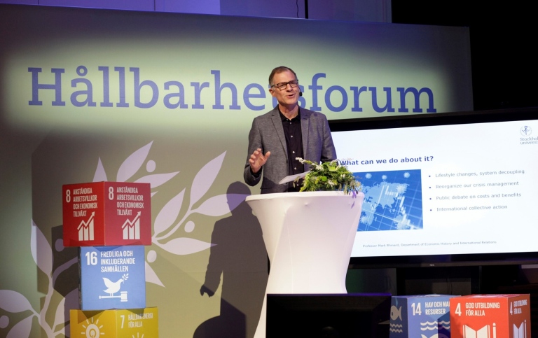 Researcher Mark Rhinard at Stockholm University Sustainability Forum 2021. Foto: Jens Lasthein