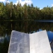 lake Alinen Mustajarvi, the waterproof notebook where we took the temperature and oxygen profile not