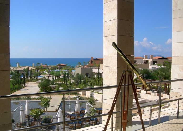 Binoculars at the Navarino facility in Peleponnesos, Greece