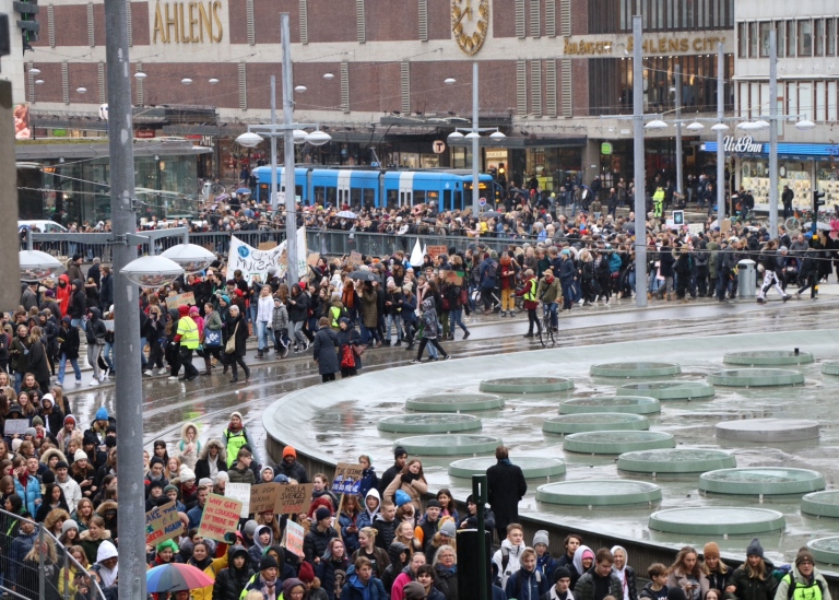 STOCKHOLM. 15 mars 2019. Skoldemonstration för klimatet. Foto: Svante Emanuelli