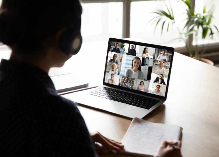 Female student engaged i online meeting. Photo: Alexandr Davydov/Mostphotos.