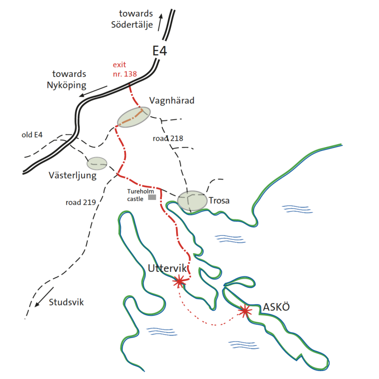 Road map to Uttervik and Askö
