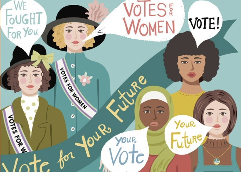 Foto: Women’s votes. Hand drawn in flat color. Getty Images