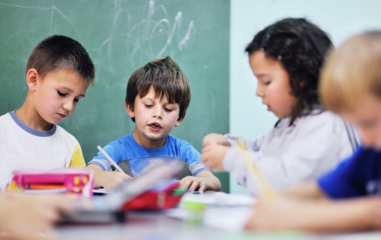 Children in a preschool class.