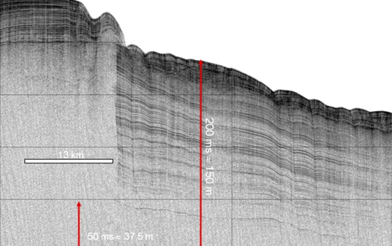 computer images of sediment profile drift along the Amundsen Sea slope, West Antarctica