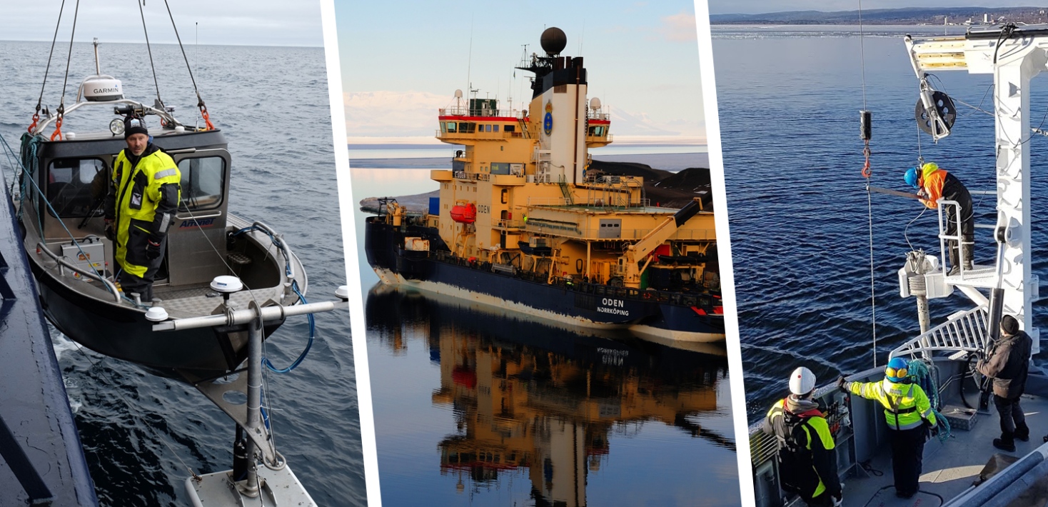 3 images of 3 different research vessels