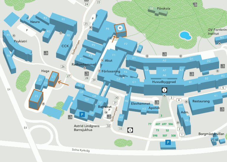Karta Campus Karolinska