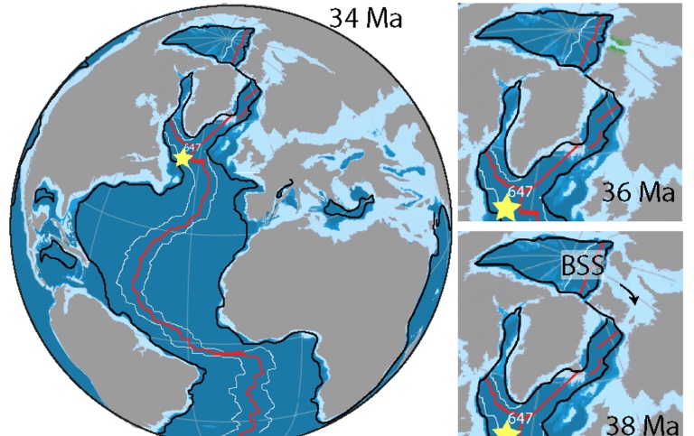 A world globe (North, south america and Europa, Africa) with 2 detailed areas of the globe