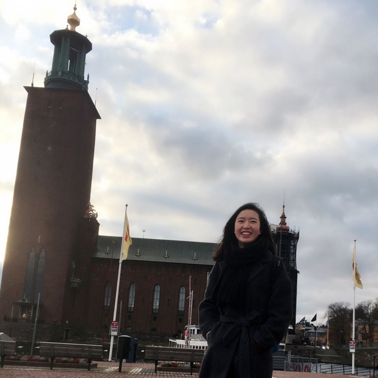 Wentong Cai in front of Stockholm City Hall