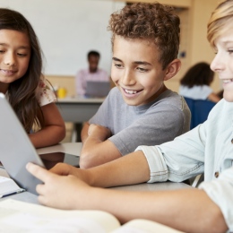 Children interacting in the classroom