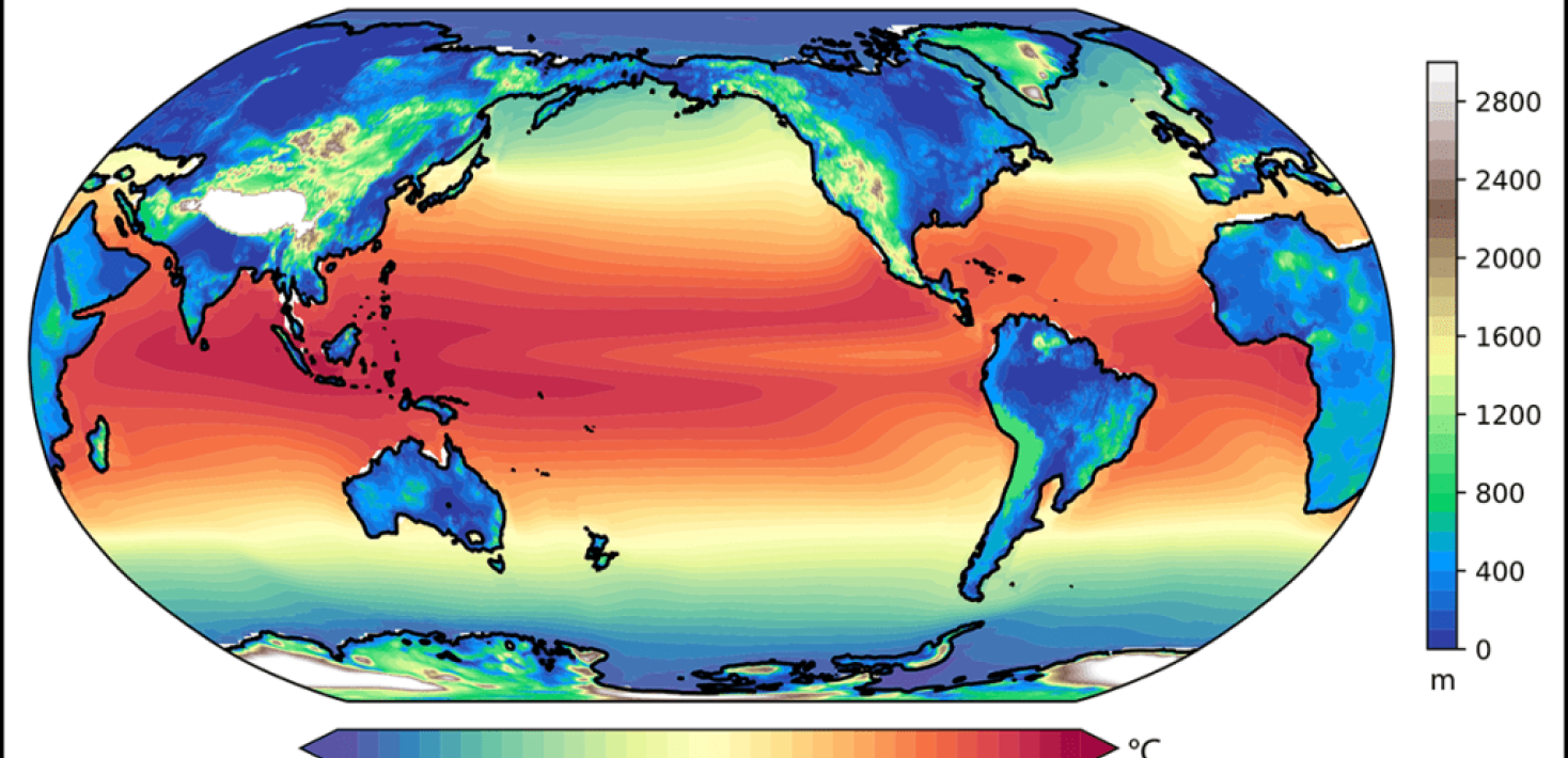 sea surface temperatures map