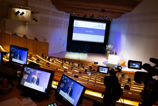 Aula Magna under konferensen ESIL2021