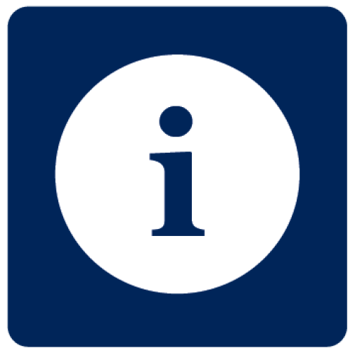 pictogram med bokstaven I (information)