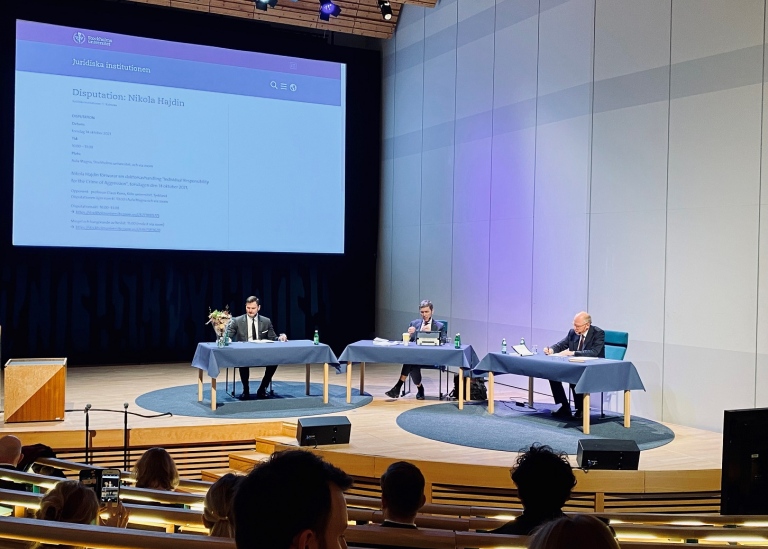 View from the seats in Aula Magna over the dissertation