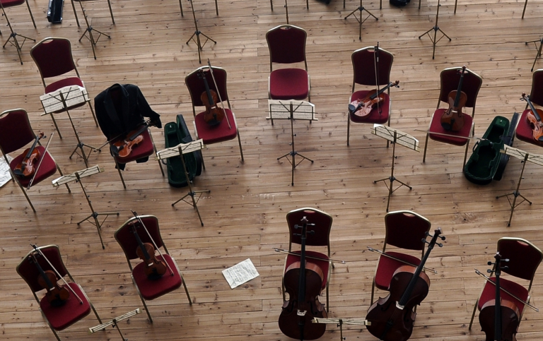 Empty seat in an orchestra.