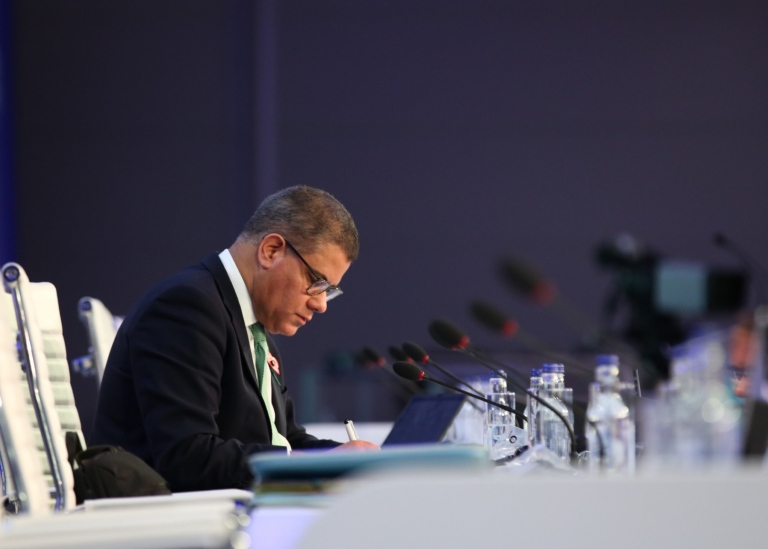 Klimatmötets ordförande Alok Sharma. Glasgow 13 november 2021. Foto: UNFCCC/COP26 KiaraWorth
