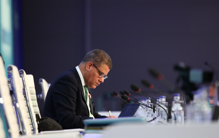 Klimatmötets ordförande Alok Sharma. Glasgow 13 november 2021. Foto: UNFCCC/COP26 KiaraWorth