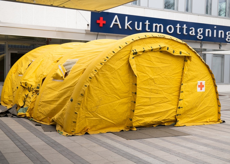 Södertälje hospital during the pandemic.