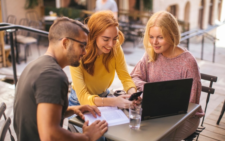 Students at a café.