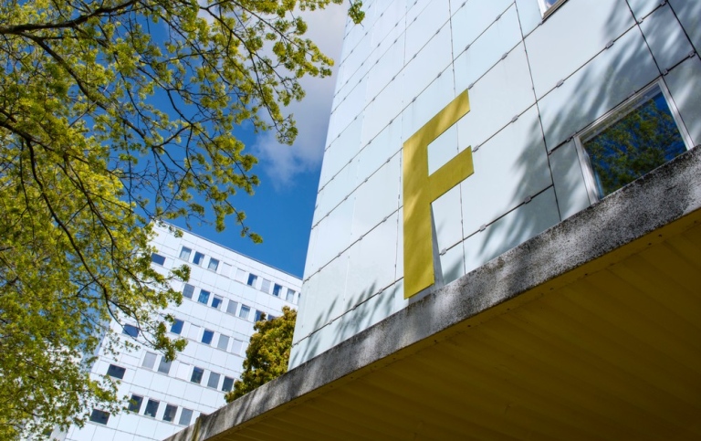 The blue F-house at Stockholm University