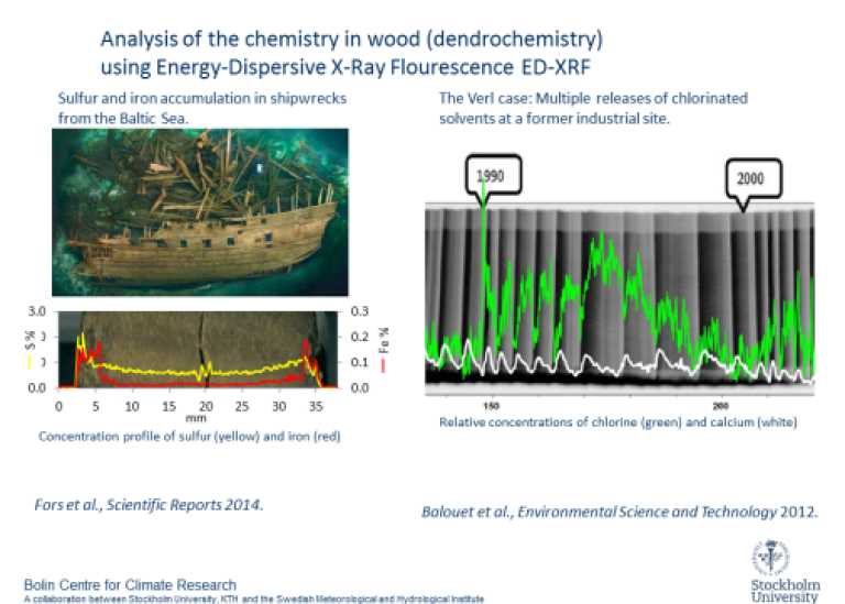 Analys av kemin i trä (dendrokemi) med energidispersiv röntgen Fluoriscens ED-XRF