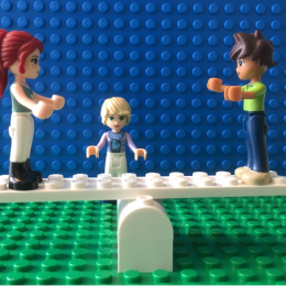 Balance, a scene built in lego.