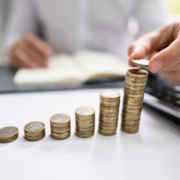 Coins trotted on piles