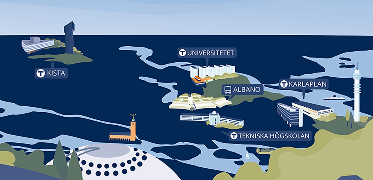 Stockholm University has a number of different campuses. Illustration: Azote