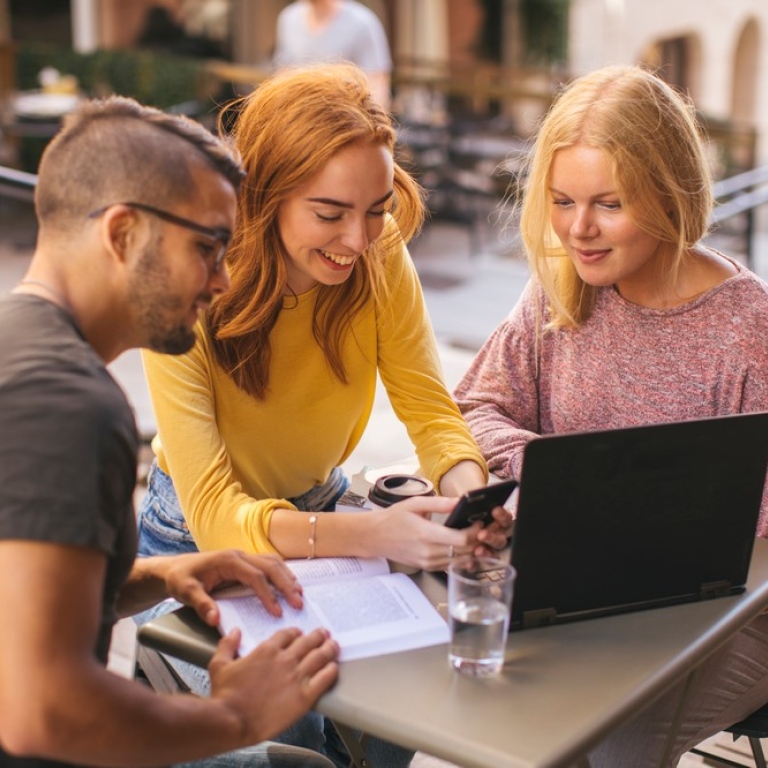 Students searching at internet