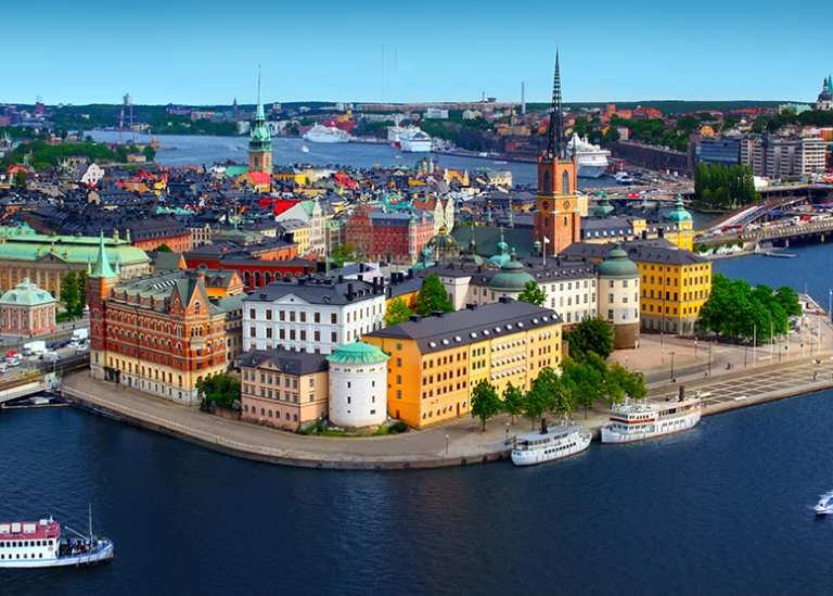 View over Stockholm: Riddarholmen and The Old Town. Photo: Mikael Damkier, MostPhotos