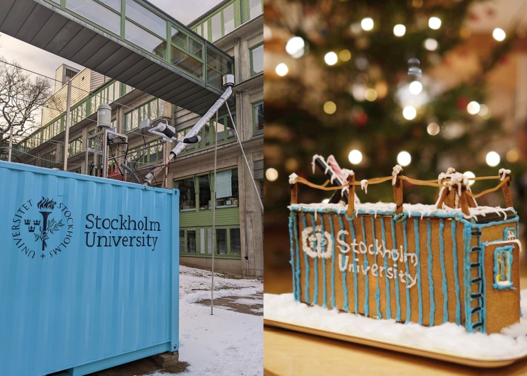 Left: the real container. Right: Gingerbread model.