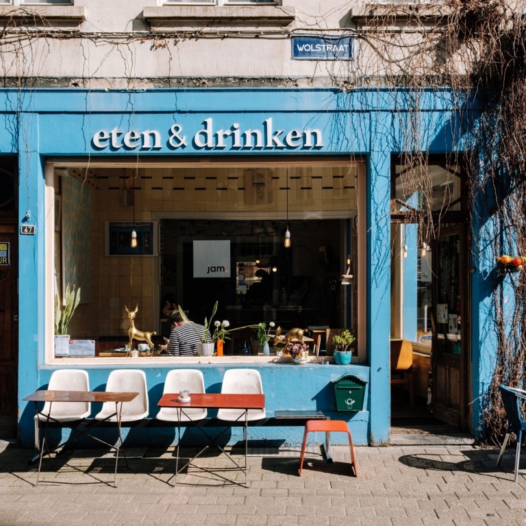 Ett kafé i Antwerpen i Belgien.