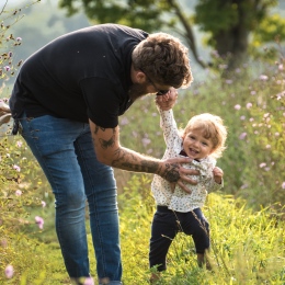 Father and child. 