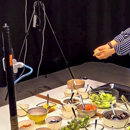 Photo from the research: Supporting cooking new things with Furhat robot. Photo: Iolanda Leite, KTH