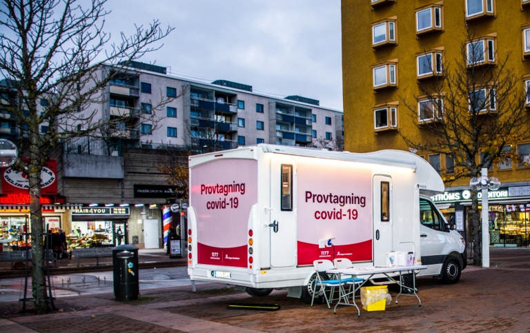 Buss för provtagning av covid