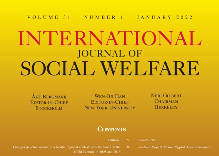 Omslag International Journal of Wocial Welfare