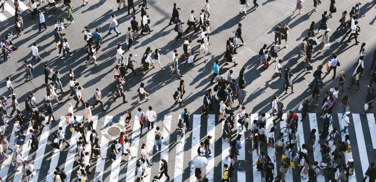 People at a crosswalk