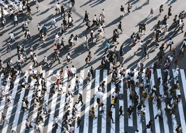 People crossing a street