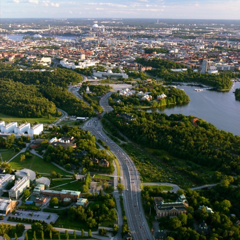 Ola Ericson, Stockholmsfoto - Flygbild över Frescati