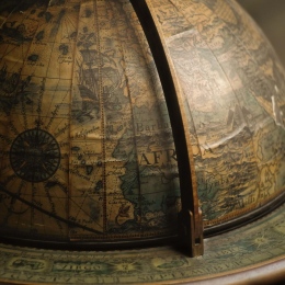 Brown terrestrial globe