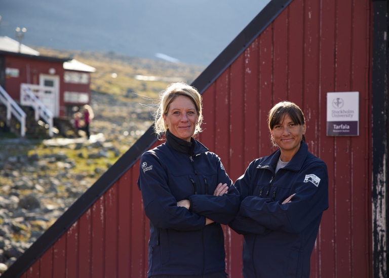 Nina Kirchner and Annika Granebeck, Tarfala Resarch Station. Photo Jonathan Strömberg.