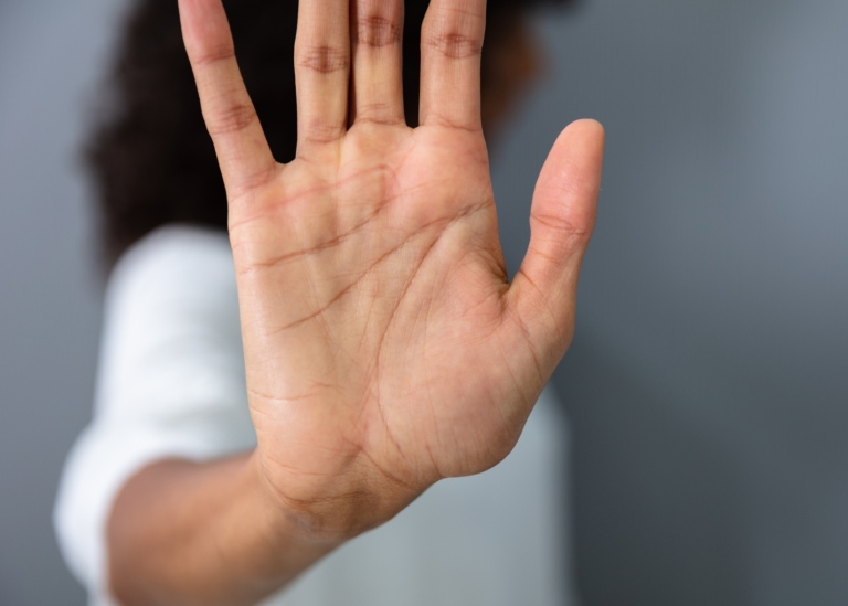 Hand that shows gender discrimination