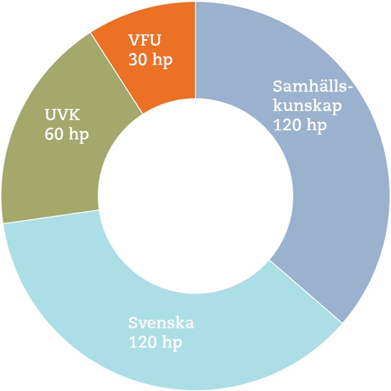 Programöversikt ämneslärare gymnasiet samhällskunskap-svenska (diagram)