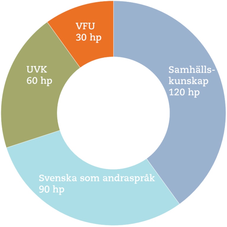 Programöversikt ämneslärare gymnasiet samhällskunskap-svenska som andraspråk (diagram)
