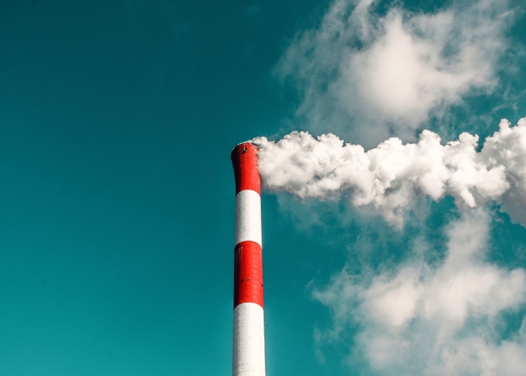 Smoke coming from an industrial chimney