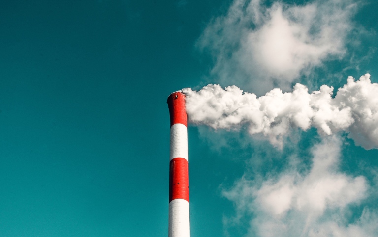 Smoke coming from an industrial chimney