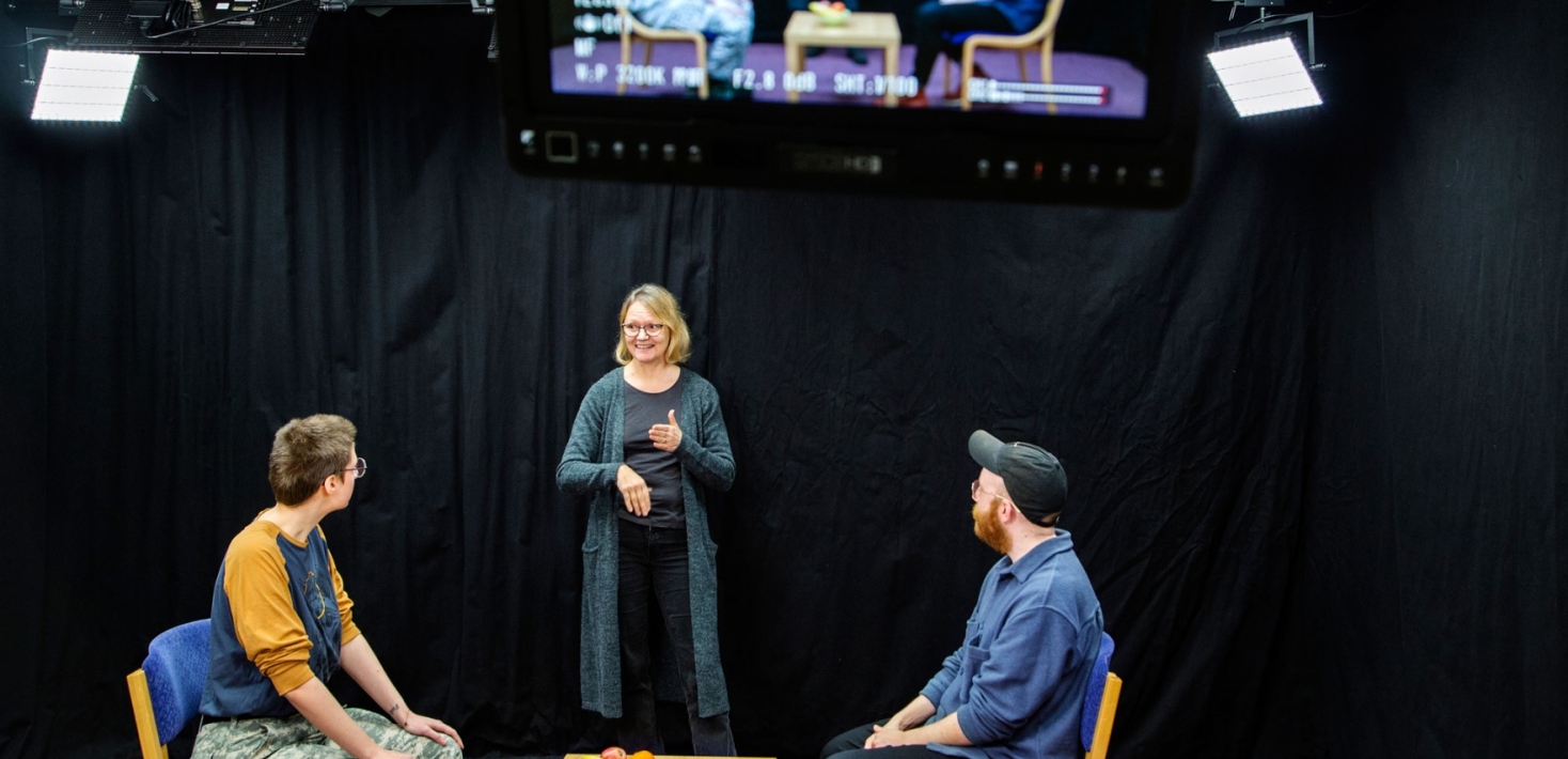 The sign language studio at the Department of Linguistics. Photo by Lena Katarina Johansson