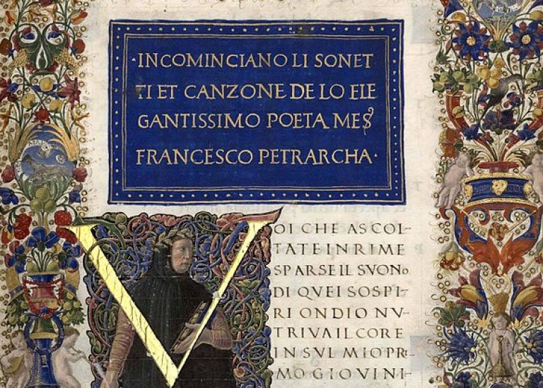 Manu Matthaei domini Herculani de Vulterris; Francesco Petrarca, Public domain, via Wikimedia Common