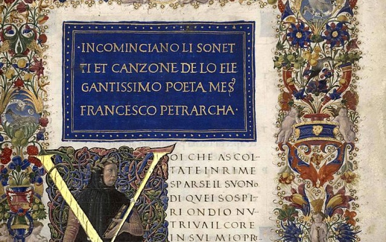 Manu Matthaei domini Herculani de Vulterris; Francesco Petrarca, Public domain, via Wikimedia Common