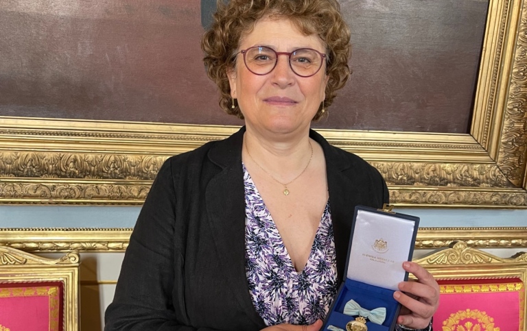 Gia Destouni at the medal ceremony at the Royal Palace on Friday 10 June. Photo: Vladimir Cvetkovic.